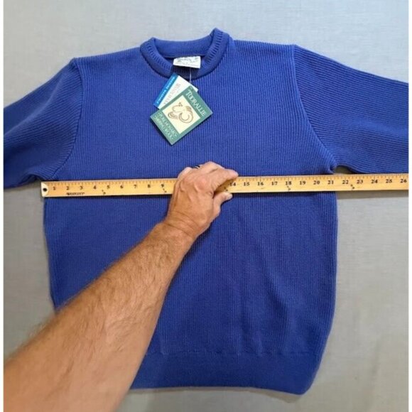 Vintage Toorallie Sweater Adult Small‎ Blue Pullover Long Sleeve Knit Mens. - Picture 6 of 9